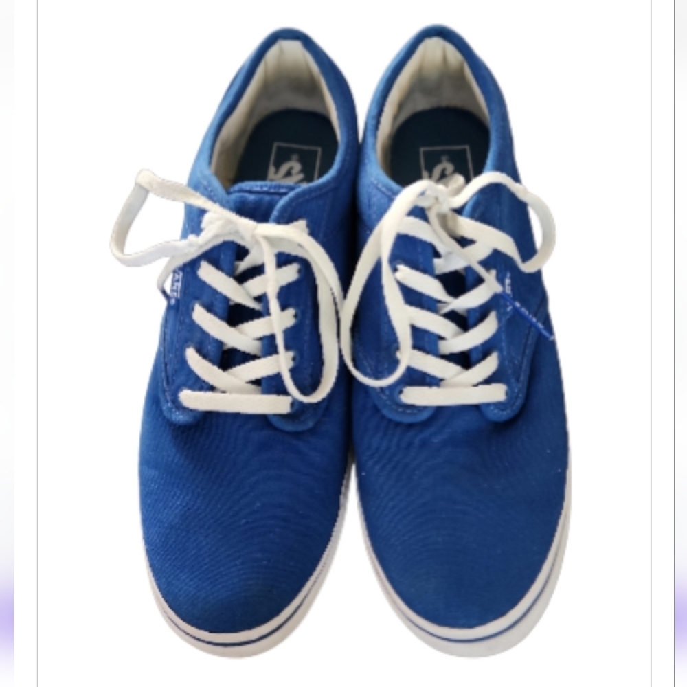 Vans Women's Atwood Shoes Blue White Canvas Size 7.5 VN0U4IAME Classic Sneakers - Picture 5 of 7